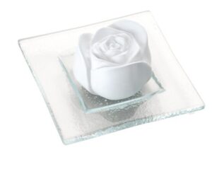 Duftstein Rosenblüte auf Glasteller transp.