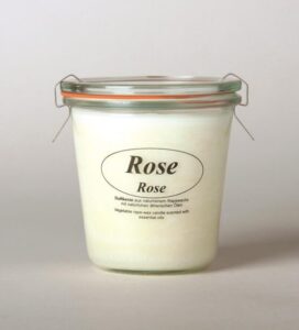 Mini Rapskerze i.Glas Grösse S Rose
