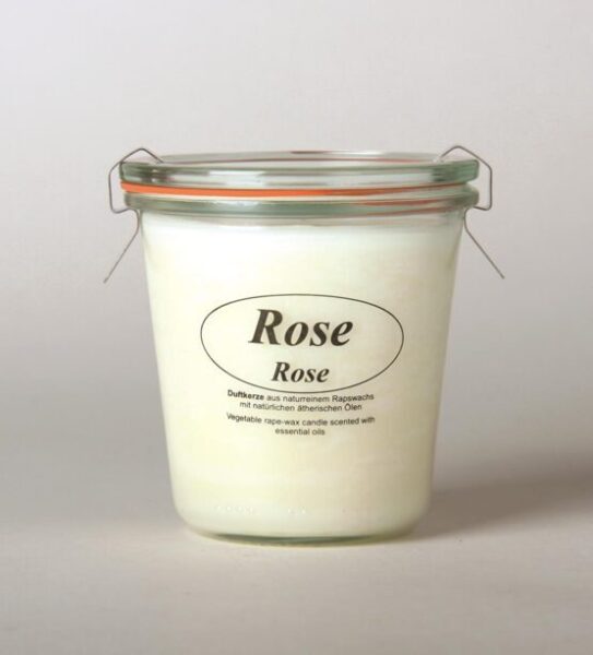Mini Rapskerze i.Glas Grösse S Rose