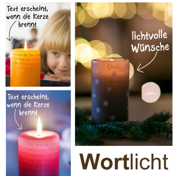 Wortlicht Kerzen Beispiel